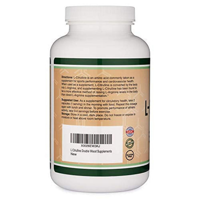 L Citrulline Capsules 1,200Mg per Serving, 210 Count (L-Citrulline Increases Levels of L-Arginine and Nitric Oxide) Muscle Recovery Supplement €“ Improve Muscle Pump by Double Wood Supplements