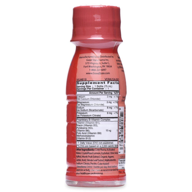 Ionic Plasma Water Shot | Nitric Oxide | Cold-Plasma | Plasma-Activated Water (PAW) | Energy and Endurance | 2.5 Fluid Oz. Lemon Flavored | Dietary Supplement | 1-Unit