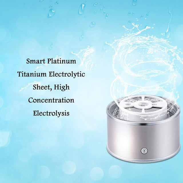 Portable 3 Minute Hydrogen-Rich Water Bottle Rechargeable High Concentration Hydrogen Generator Glass Bottle Anti-Aging Anti-Oxidation Alkaline Water Generator, 430Ml