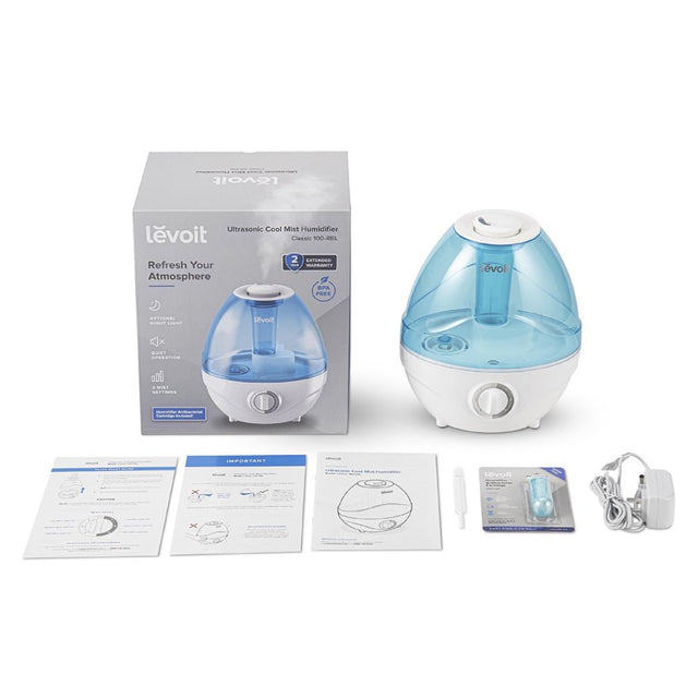 Levoit 2.4L 290 Sq Ft Cool Mist Humidifier Classic, Blue