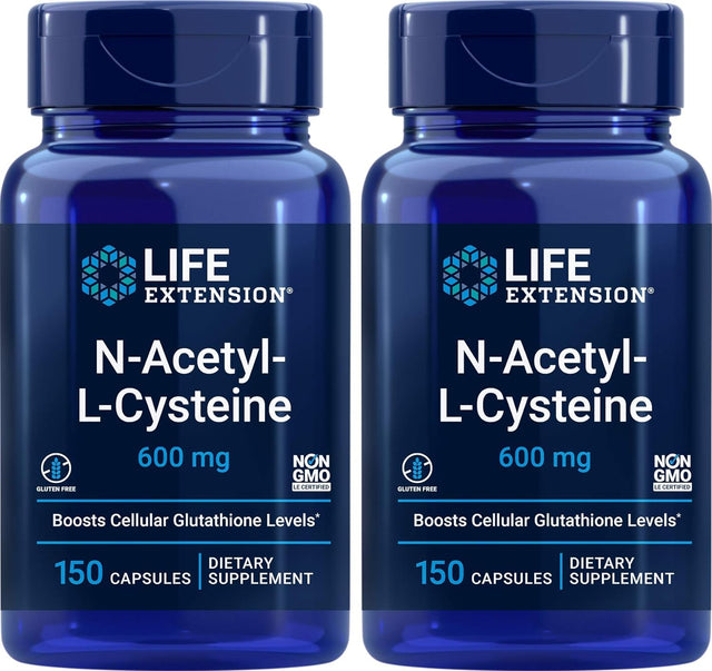 Life Extension N-Acetyl-L-Cysteine (NAC) 600Mg, 150 Capsules (Pack of 2)