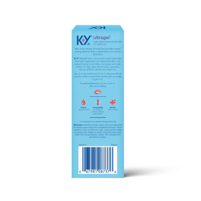 K-Y Ultragel Lube, Personal Lubricant, Water-Based Formula, Safe to Use with Silicone Toys, for Men, Women and Couples, 4.5 FL OZ