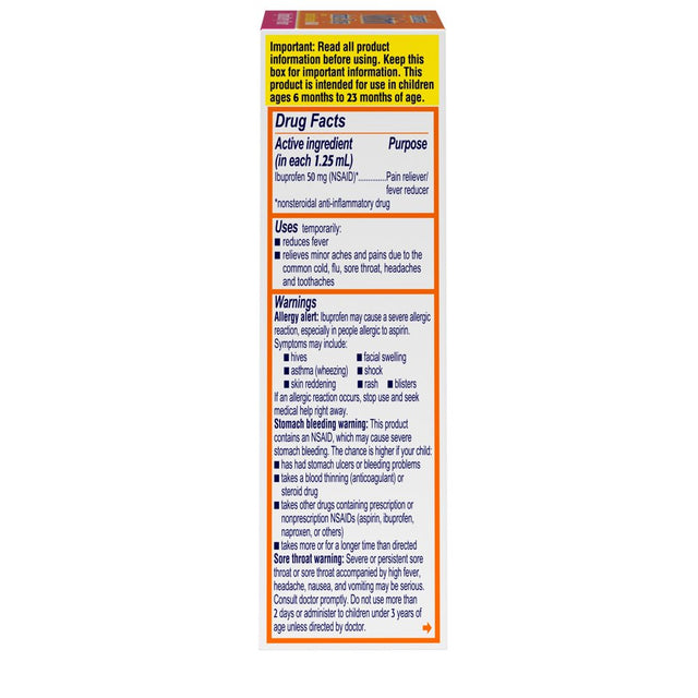 Infants' Motrin Concentrated Drops, Fever Reducer, Ibuprofen, Berry Flavored.5Oz