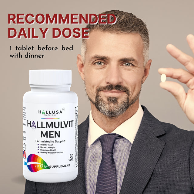 HALLMULTIVIT Men'S Multivitamin - Energy & Vitality - 60 Tabs