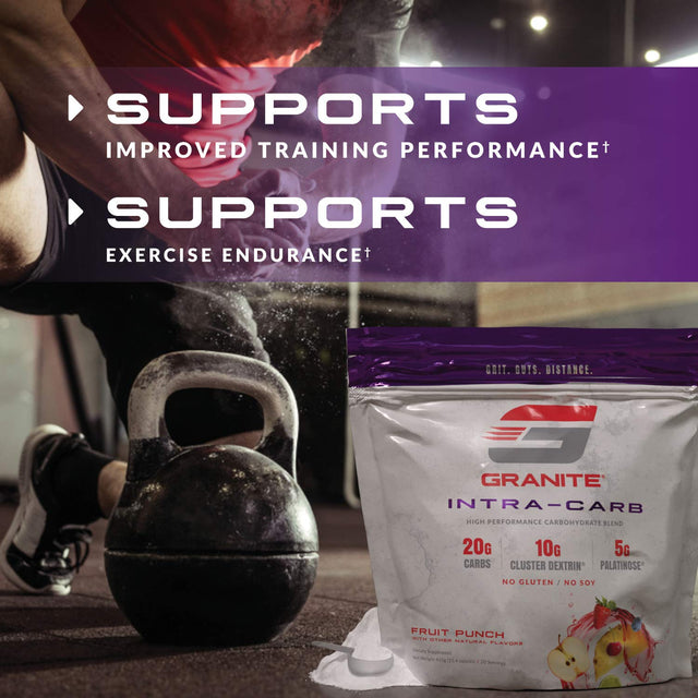 Granite® Intra-Carb Advanced Carb Supplement (Strawberry Lemonade) | 20G Carbs + 10G Cluster Dextrin® + 5G Palatinose® | Train Longer W/No Crash | Soy Free + Gluten Free + Vegan | Made in USA
