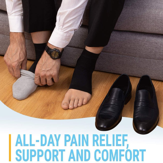 Heldig 1 Pair Ankle Compression Sleeve-Open Toe Сompression Socks for Swelling, Plantar Fasciitis, Sprain, Neuropathy-Nano Brace for Women and Men (Beige)