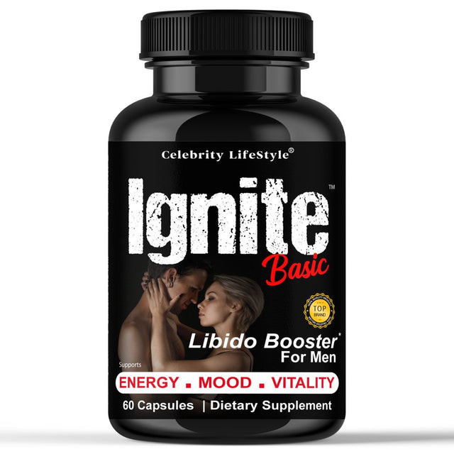 Ignite Basic Testosterone Booster for Men, Support Libido, Strength, Male Enhancing Supplement 60 Capsules