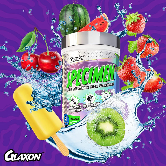 Glaxon Specimen High Stimulant Pre Workout Powder, Preworkout with 300Mg Caffeine and 3200Mg Beta Alanine per Serving for Workout-Dominating Energy, Focus, and Pump (Dark Cherry)