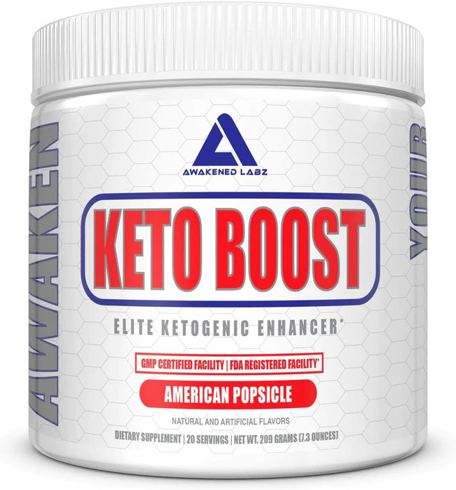 Keto Boost Energy Focus Enhancing Ketone Performance Athletic Electrolyte Formula Powder, No Sugar - Fast Acting, Healthy Lifestyle - Vegan Friendly (American Popsicle)
