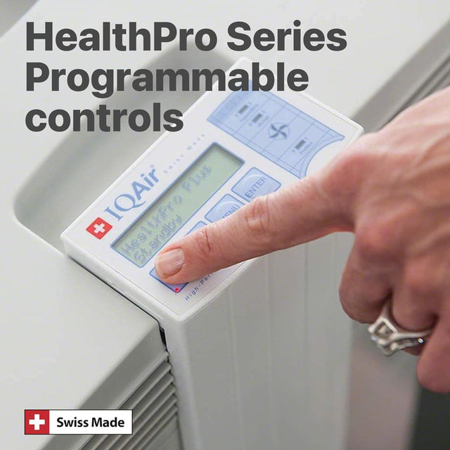 Iqair Healthpro Compact H14 Hyperhepa Air Purifer for Large Rooms up to 1240 Sq Ft - Filters Bacteria/Viruses, Smoke, Allergens, and Asthma Triggers