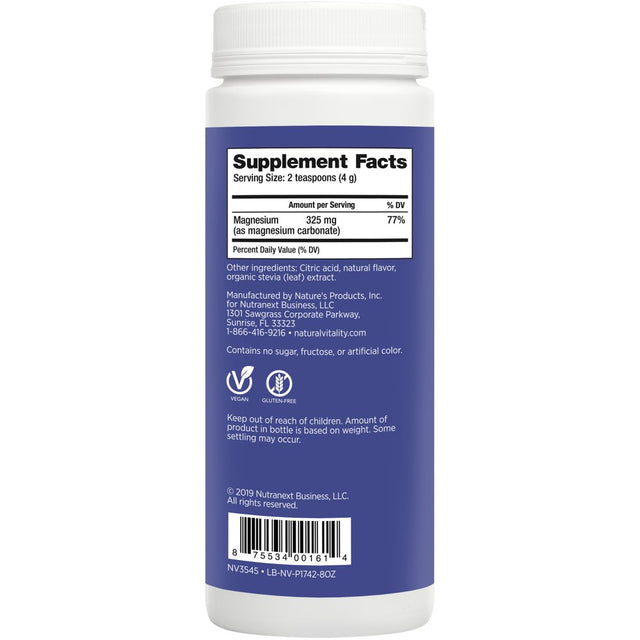 Natural Vitality Calm, Magnesium Citrate Supplement Powder, Anti-Stress Drink Mix, -Cherry, 8 Ounces