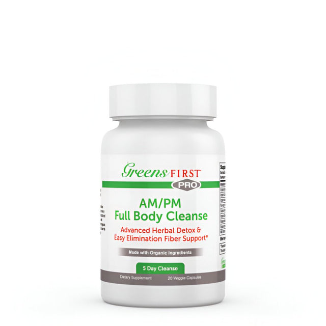 Greens First Full Body AM/PM Cleanse Made with Organic Ingredients, 5-Day Cleanse, 20 Veggie Capsules
