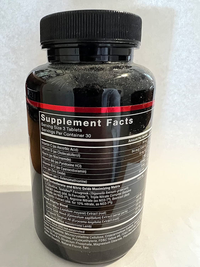 FORCE FACTOR Test X180 V2 Testosterone Booster for Men, Testosterone Supplement with Testofen and NO3-T Nitrates to Build Muscle, Increase Nitric Oxide, and Boost Vitality and Performance, 90 Tablets