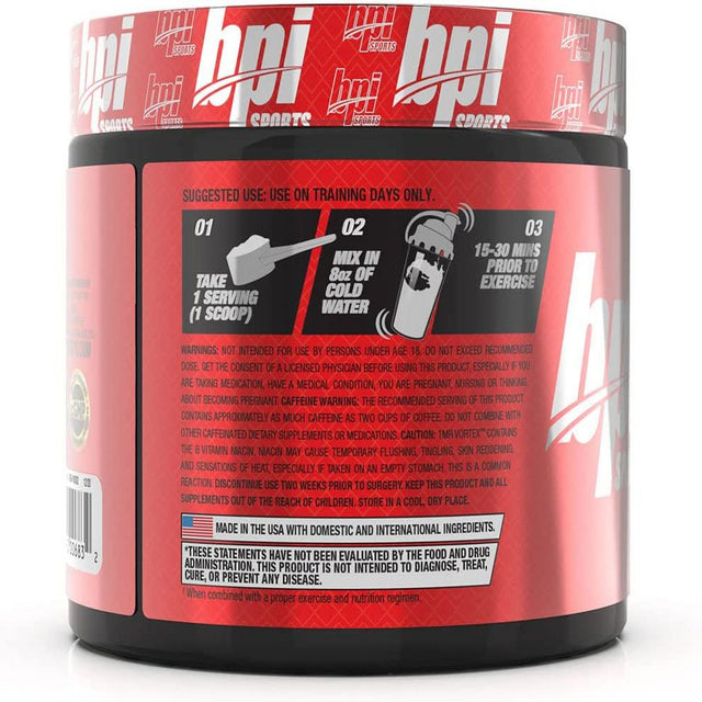 BPI Sports 1.M.R Vortex Pre Workout Powder, Non Habit Forming, Sustained Energy & Nitric Oxide Booster, Power Juice, 5.3 Ounce