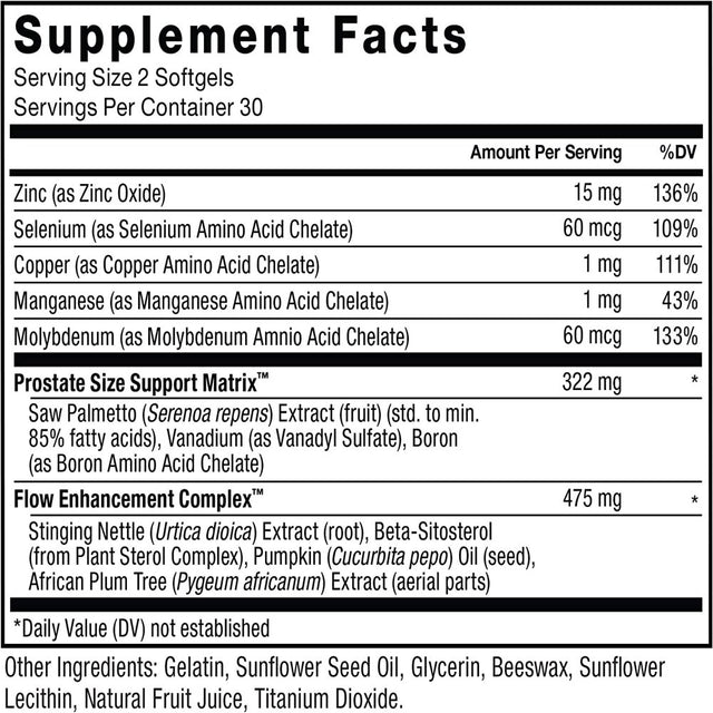 Force Factor Prostate Saw Palmetto and Beta Sitosterol Supplement for Men, Prostate Health Support, Prostate Size Support, Urinary Relief, Bladder Control, Reduce Nighttime Urination, 60 Softgels