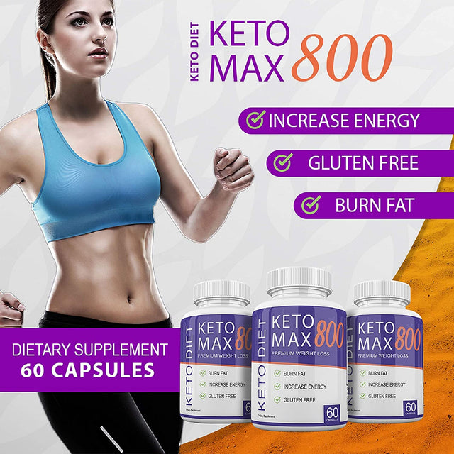 Keto MAX 800 - Premium Weight Loss - Burn Fat - Increase Energy - Gluten Free - 30 Day Supply