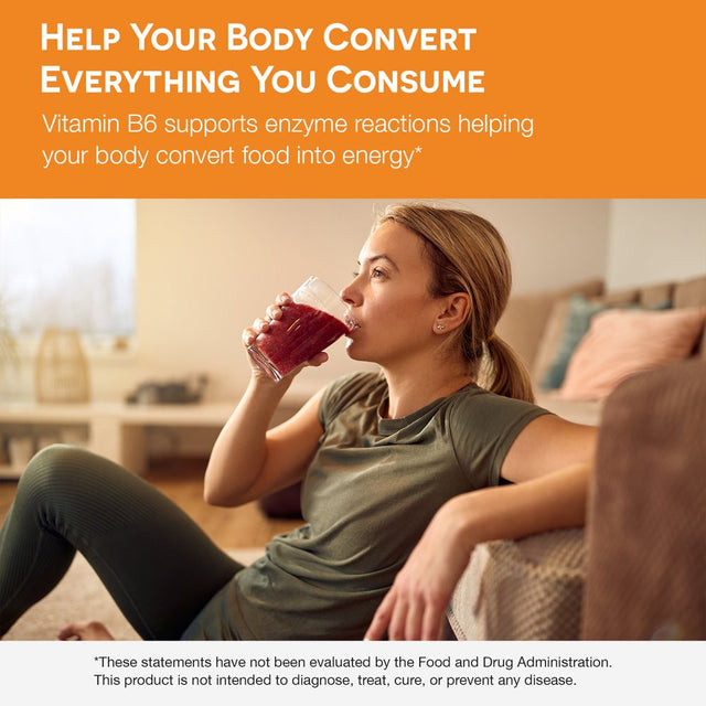 EZ Melts Vitamin B6 Supports Cell Membrane Health, 500 Mg 60 Tablets, Orange Flavored, Vegan Dietary Supplements, Dissolvable and Fast Melting