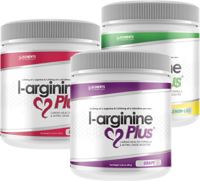 L-Arginine plus - Multi Flavor 3-Pack - Premium L-Arginine Formula with Three Flavors