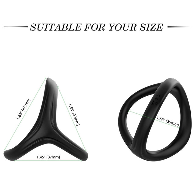 Imimi 3 in 1 Super Soft Silicone Penis Ring Erection Enhancement Toy