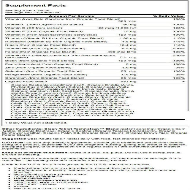 Garden of Life Mykind Organics Men Once Daily Multi, 60 Tablets