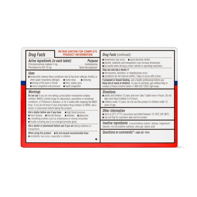 Equate Sinus & Allergy Suphedrine PE Nasal Decongestant Tablets, 24 Count
