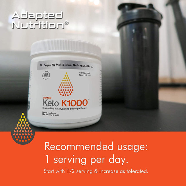 Hi-Lyte Keto K1000 Electrolyte Powder | Orange | Hydration Supplement Drink Mix | Boost Energy & Beat Leg Cramps | No Sugar, No Maltodextrin | 50 Servings