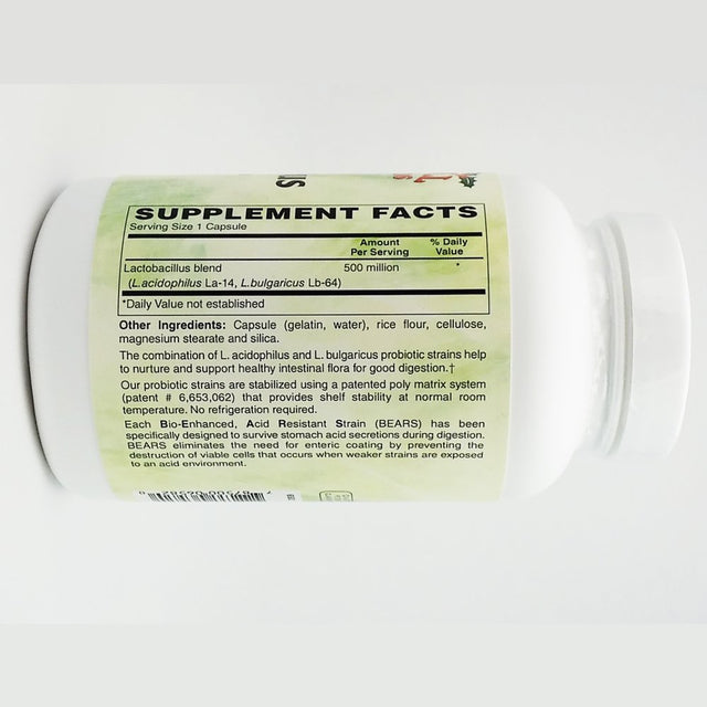 Holly Hill Health Foods, Acidophilus for Vaginal Inflammation and Digestive Disorders, Shelf Stable, 250 Capsules