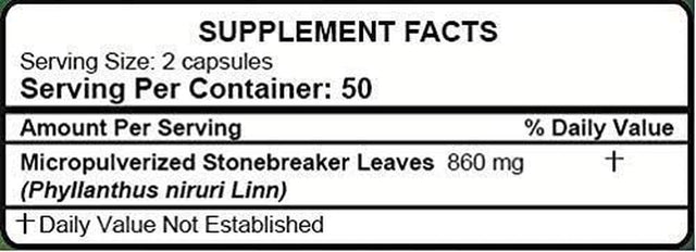 Hanan Chancapiedra Stonebreaker | 100% Natural | 100 Capsules | Aids in Promoting Normal Kidney Function Naturally