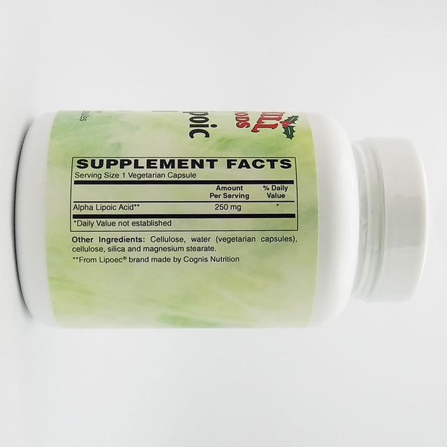 Holly Hill Health Foods, Alpha Lipoic Acid 250 MG, 120 Vegetarian Capsules