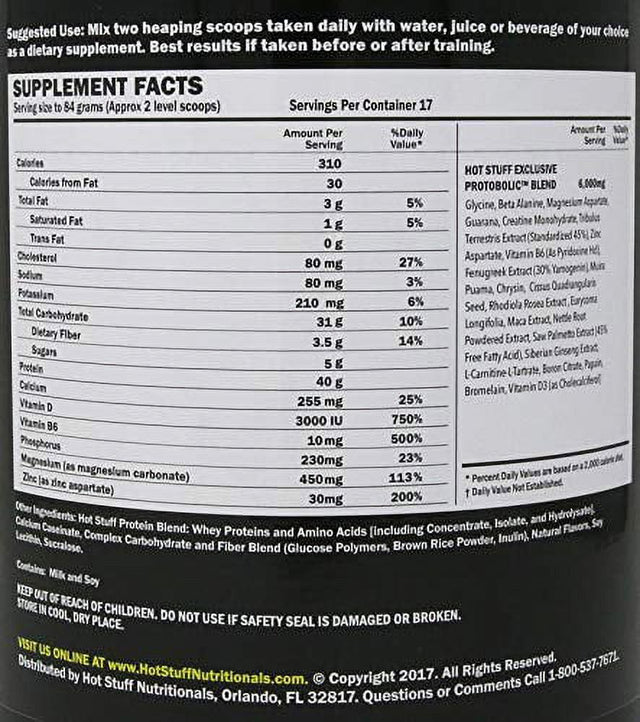 Hot Stuff Testosterone Potentiator Banana Flavor 3.14 Lbs