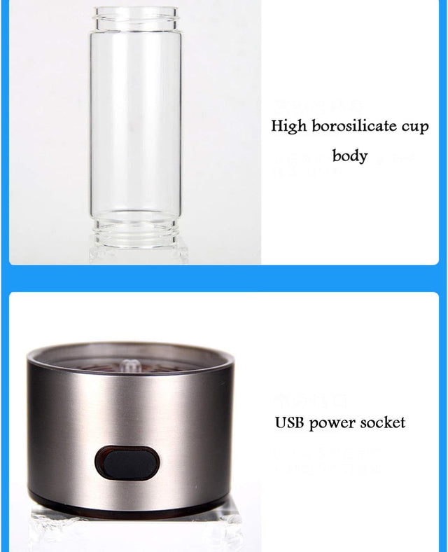 High Concentration Hydrogen-Rich Water Cup SPE Ion Membrane Alkaline Water Purifier Micro-Electrolysis Water Glass 320Ml