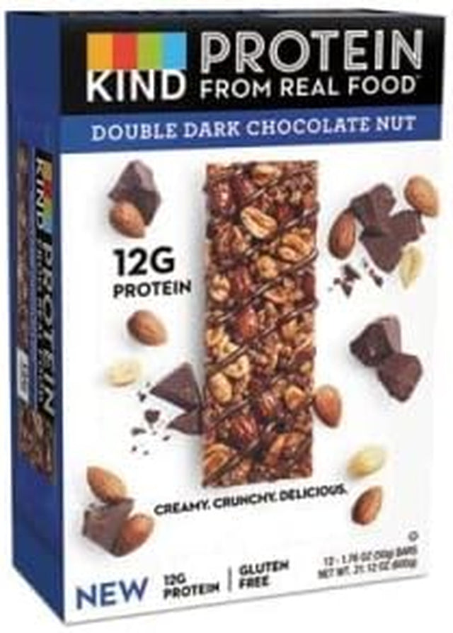 Kind Protein from Real Food Double Dark Chocolate Nut Bar, 1.76 Ounce (Pack of 12)