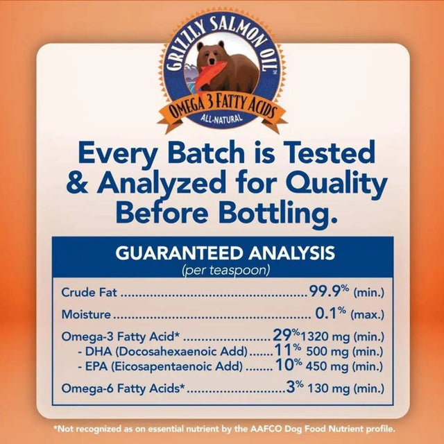Grizzly All-Natural Alaskan Salmon Oil Pet Food Supplement 16 Oz.