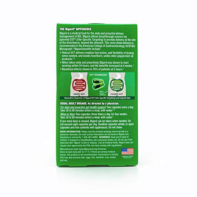 Ibgard for the Dietary Management of Irritable Bowel Syndrome (IBS) Symptoms Including, Abdominal Pain, Bloating, Diarrhea, Constipation€ *, 48 Capsules
