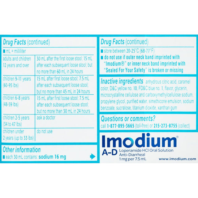 Imodium A-D Liquid Anti-Diarrheal Medicine, Mint Flavor, 8 Fl. Oz