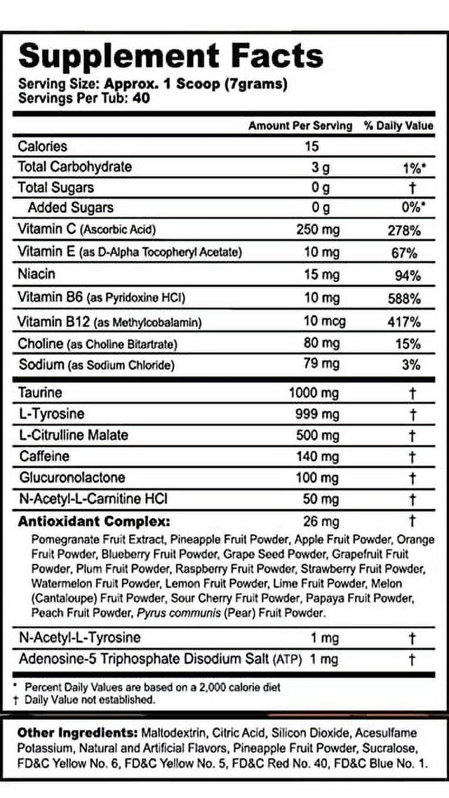 G Fuel Dragon Ball Energy Supplement Powder with Antioxidant Complex, Strawberry Lychee Flavor, 30 Servings