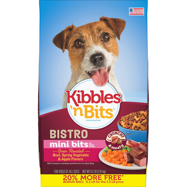 Kibbles 'N Bits Bistro Oven Roasted Beef Flavor Dog Food, 4.2-Pound