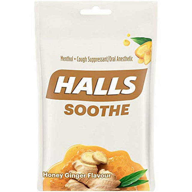 Halls Soothe Honey Ginger Flavored Cough Drops, 30 Drops