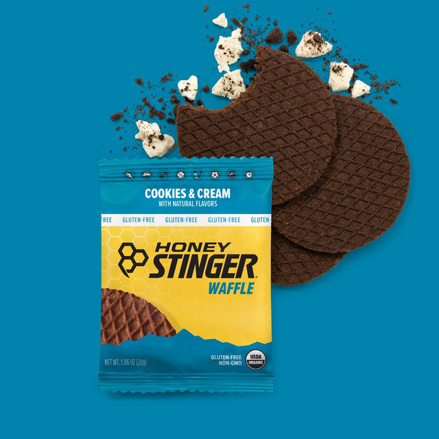 Honey Stinger, Individual Healthy Organic Gluten Free Snack Waffle, Cookies and Cream, 6 Ct