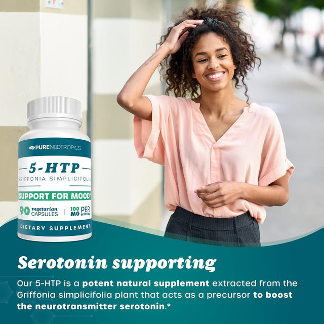 5-HTP All-Natural Serotonin Support Supplement | Provides Mood Support, Supports Maintaining Healthy Weight - 90 X 100 Mg Vegetarian Capsules