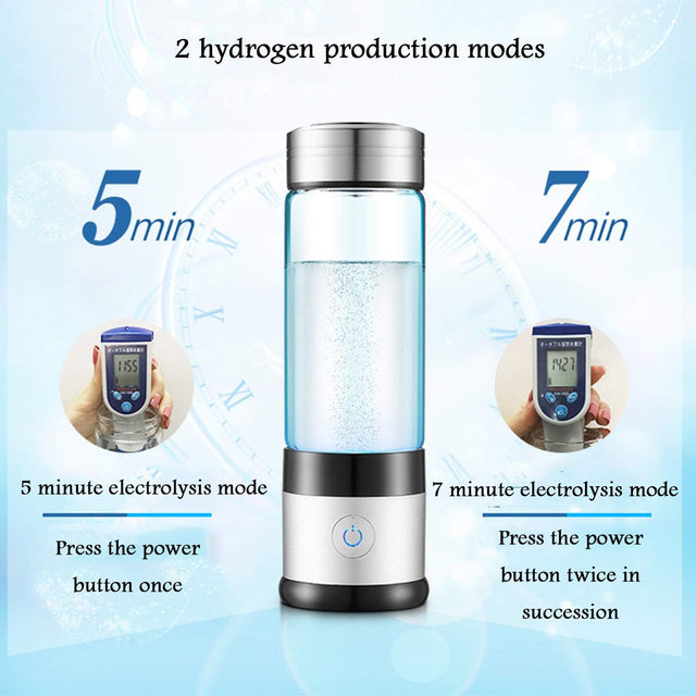 High Concentration Hydrogen-Rich Water Cup SPE Ion Membrane Alkaline Water Purifier Micro-Electrolysis Water Glass 350Ml