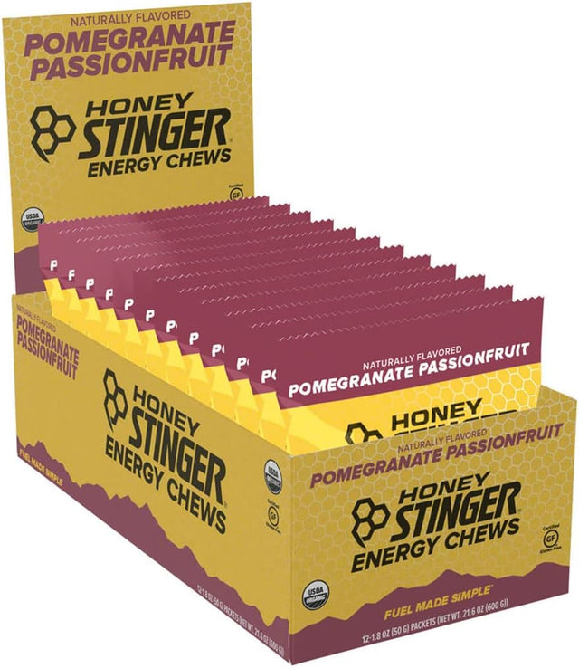 Honey Stinger Organic Energy Chews, 12-Pack Pomegranite One Size