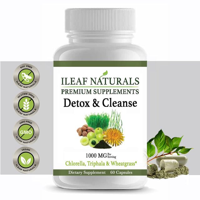 Ileaf Naturals Detox & Cleanse with Organic Triphala - 60 Veggie Capsules