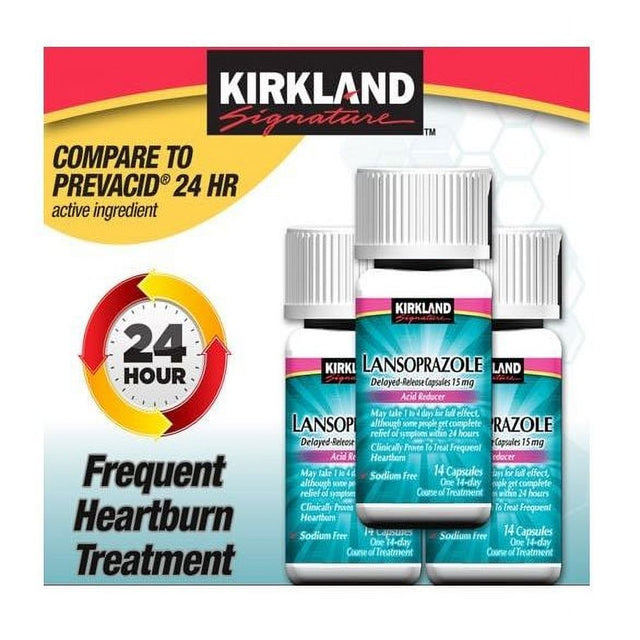 Kirkland Signature Lansoprazole 15 Mg Acid Reducer, 42 Capsules Sealed!!