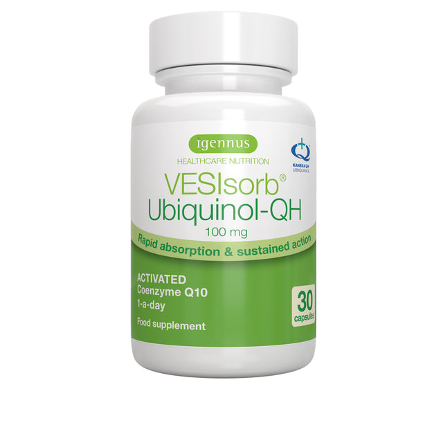 Igennus Vesisorb Ubiquinol 100Mg, Advanced Coq10 Supplement, 600% Bioavailability & Fast-Acting, 30 Softgels