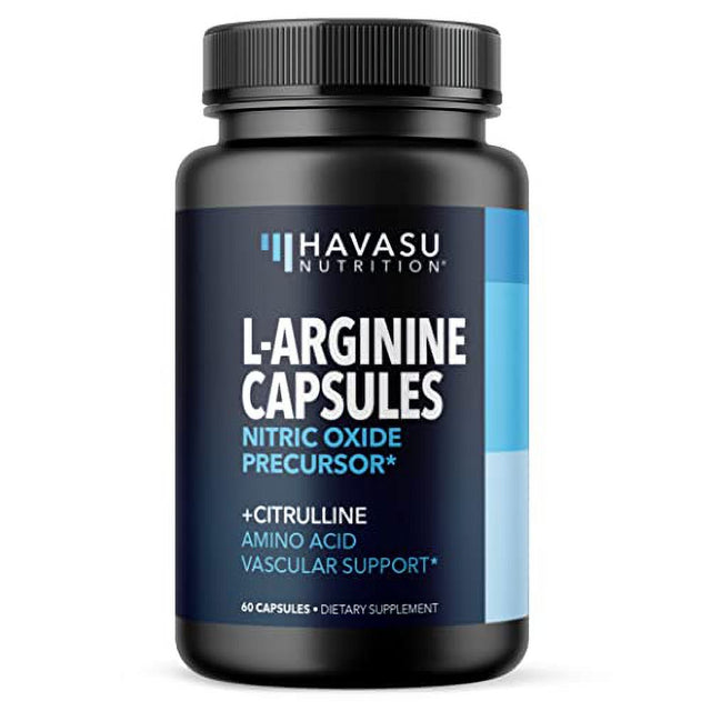 HAVASU NUTRITION L Arginine Male Enhancing Supplement from Nitric Oxide, 60 Capsules