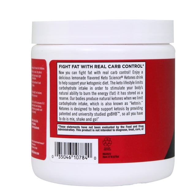 Keto Science Ketone Drink Mix Powder, Lemon, 5.3 Oz, 15 Servings