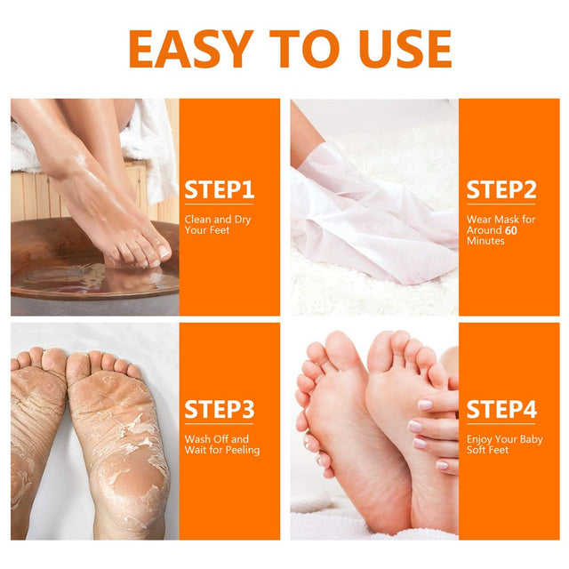 Aliver Foot Peel Mask 2 Pairs Peach Baby Soft Foot