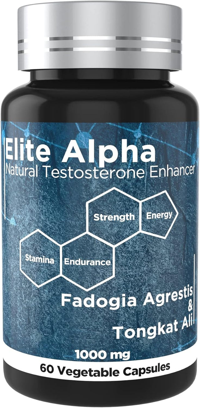 Fadogia Agrestis 10:1 & Tongkat Ali - 1000Mg Max Strength Natural Muscle Builder, Energy Support, 60 Count│Elite Alpha