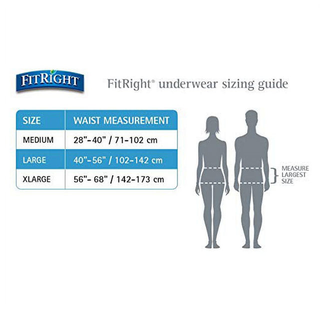 Medline Fitright Extra-Protective Disposable Underwear, XL 20 Count